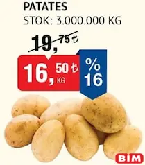 PATATES KG fiyat ve kampanya bilgisi